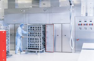 hot air steriliser within production facility by Weiss Technik